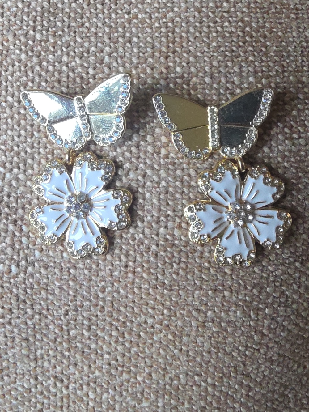 Sugar Fix by BaubleBar Butterfly & Flower Gold-Tone Drop Earrings